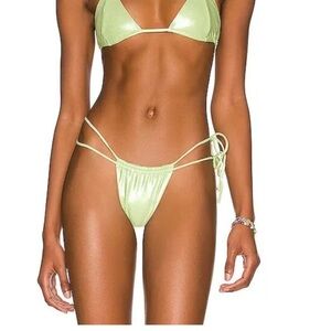 VDM Panama Bikini Bottom in Shimmer Lime Sz M